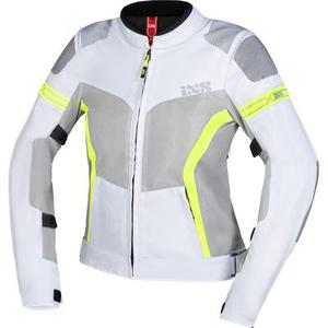 IXS Trigonis-Air Veste textile de moto pour dames, gris-jaune, taille L pour Femmes