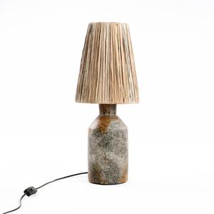 THE ITHAKA-Lampe à poser Terre cuite/Herbe H60cm Beige