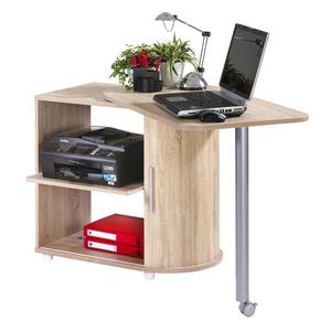 Bureau Informatique Chêne Table Pivotante et Rangement