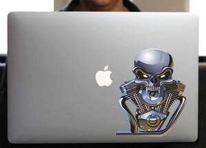 Sticker pour Macbook ou PC, V TWIN SKULL, H.18 cm