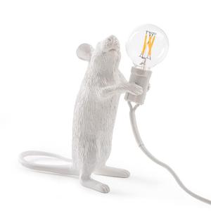 MOUSE-Lampe à poser Souris debout câble USB H14cm Blanc
