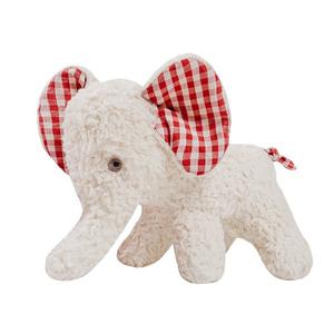 Doudou Peluche Efie Petit Elephant Naturel Blanc & Vichy 20 cm -