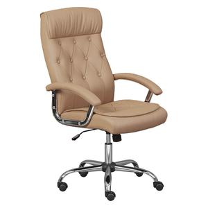 SCOTTY - Fauteuil de Bureau Chromé et Simili Camel