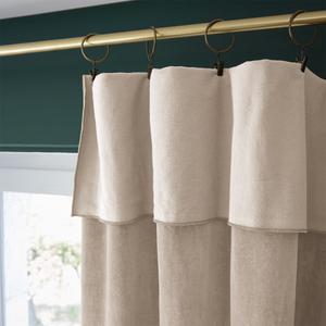 HARRIS - Rideau Ajustable 140x270cm Velours de Coton Pampa + 8 Anneaux Pince