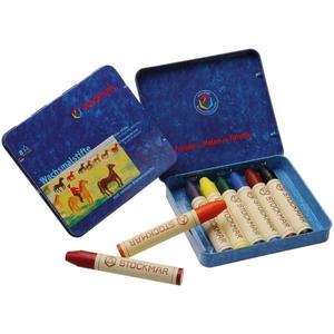 Crayons bâton de cire Stockmar 8 couleurs standard boîte métal - Cra