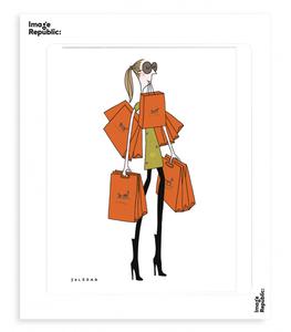 Image Republic - Affiche Soledad - Sac Orange 40 x 50 cm - Blanc