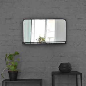 Miroir horizontal en métal noir avec tablette decoclico Factory