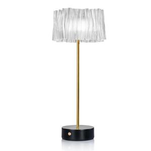 ACCORDÉON BATTERY-Lampe à poser sans fil LED Lentiflex H32.7cm Transparent