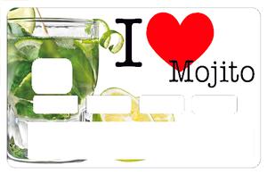 Sticker pour carte bancaire, I Love MOJITO