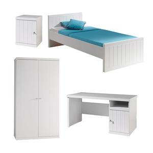 CLEO - Lit 90x200cm + Chevet + Armoire 2 Portes + Bureau