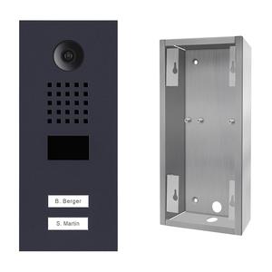 Portier vidéo IP 2 sonnettes D2102V Noir + Support de montage Doorbird