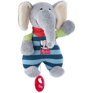 Doudou Peluche Musicale Elephant Coton Lolo Lombardo 22cm Sigikid