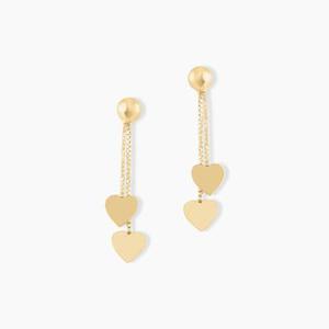 Boucles D'oreilles Pendantes Anne-maudae Pendantes Coeurs Or Jaune