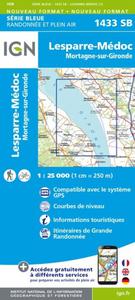 Carte de randonnée 1433SB - Lesparre-Médoc, Mortagne-sur-Gironde - 1/2
