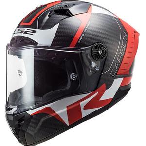LS2 FF805 Thunder Racing1 Carbon Casque, blanc-rouge, taille L