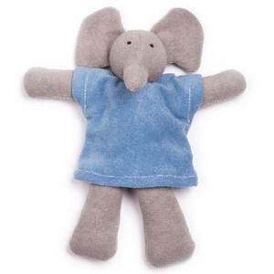 Doudou Peluche Eléphant bleu 21cm Nanchen Natur Coton & Laine Bio -