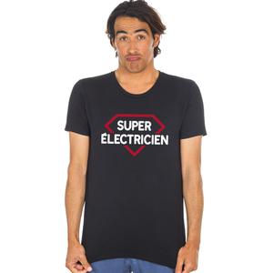 T-shirt Homme - Super Électricien - Noir - Taille S