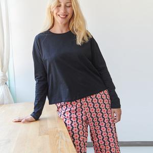 Pyjama Manches Longues Coton BIO - Monique Noir