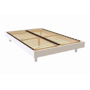 Sommier à lattes 2 places bois Kit France - 120x190 - Blanc