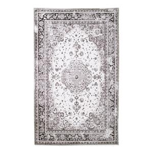 COLABA - Tapis Blanc 200x300cm avec Motifs Noir
