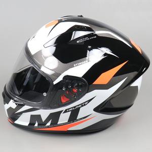 Casque intégral MT Helmets Stinger Brave blanc, noir et orange