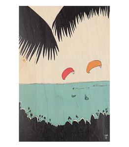 Woodhi - Carte postale en bois Ride Kite - Rose