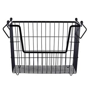 Panier de rangement empilable en métal filaire noir House Doctor - GM