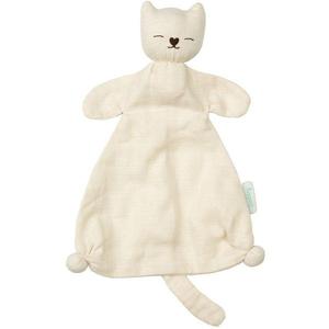 Doudou Plat bébé Hoppa Chat Mila Lange Mousseline Écru 24cm Coton Bi