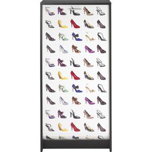 Meuble à Chaussures Noir Rideau Imprimé - Coloris - Chaussures couleur 200
