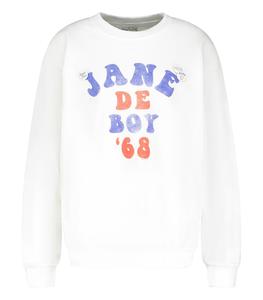 Newtone - 2 - Sweat-shirt Roller Jane de Boy '68 Blanc/Bleu/Rouge - Blanc