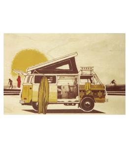 Woodhi - Carte postale en bois Voyage Sleep In Your Van