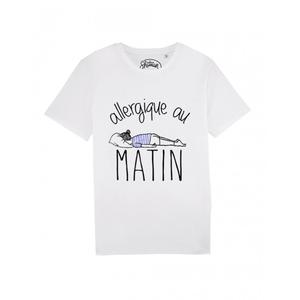 T-shirt Femme - Allergique Au Matin - Blanc - Taille S