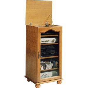 Meuble Rangement HiFi Chêne Rustique Dessus Relevable