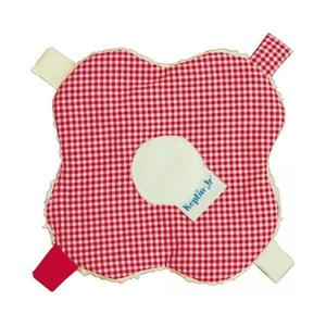 Doudou étiquettes Keptin Fleur Vichy Rouge 16cm - Doudou Etiquettes