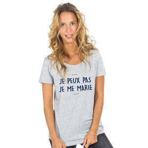 T-shirt Femme - Je Peux Pas Je Me Marie 2 - Gris Chiné - Taille S