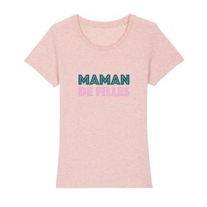T-shirt Femme - Maman De Filles - Rose Chiné - Taille M