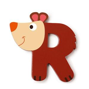 Lettre décorative 'R' en bois Animaux Amusants 6cm Scratch - Lettre