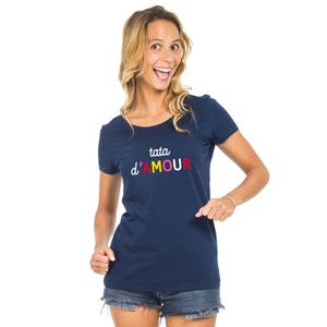 T-shirt Femme - Tata D'amour Colorée Waf - Navy - Taille XL