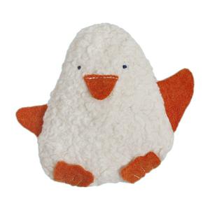 Doudou Hochet Pingouin Coton Bio Blanc & Orange Efie - Jouets coton