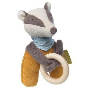 Hochet Coton bio & Anneau de dentition bois Sigikid Kasimir le