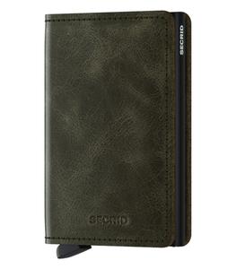 Secrid - Porte-Carte Slimwallet Vintage Olive Black - Vert