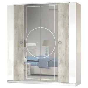 GOYA - Armoire 4 Portes avec Miroir Central