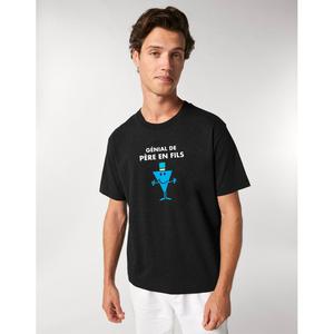 T-shirt Homme - Genial De Pere En Fils - Noir - Taille XL