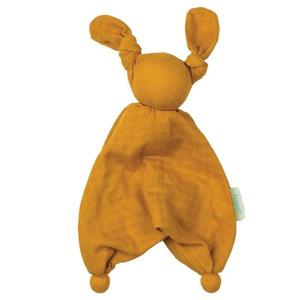 Doudou bébé Coton Bio Floppy Mousseline Ocre Hoppa - Doudou Bio