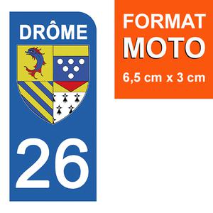 1 sticker pour plaque d'immatriculation MOTO , 26 DRÔME