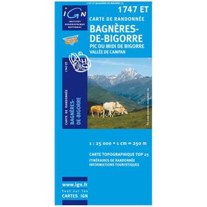 Carte IGN 1747ET Bagneres De Bigorre/Pic du Midi de Bigorre/Vallee de