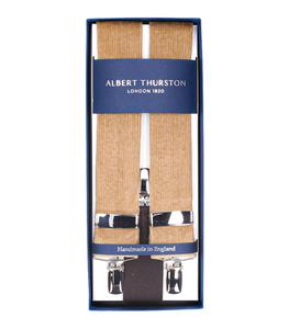 Albert Thurston - Bretelles Sutting 3 Clip en velours marron - Marron
