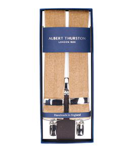 Albert Thurston - Bretelles Sutting 3 Clip en velours marron - Marron