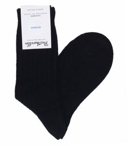 Pantherella - Femme - M - Chaussettes femme en cashmere côtelé Tabitha - Noir