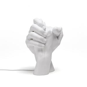 WITH ME LAMP-Lampe à poser LED mains enlacées en porcelaine H32cm Blanc